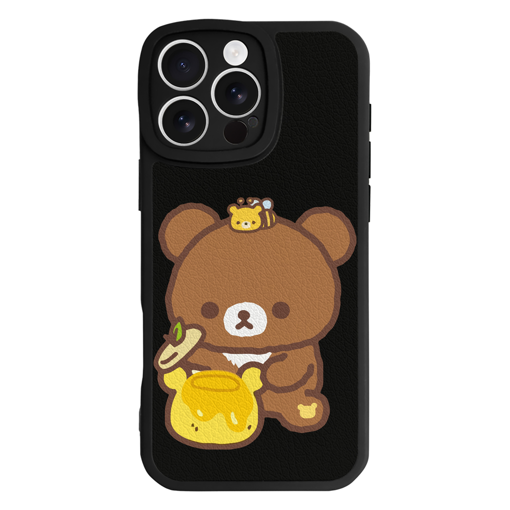 （画像用） リラックマ リラックマ キイロイトリ Rilakkuma Korilakkuma Kiiroitori 【iPhone 16シリーズ対応】シリコンスマホケース（レザー調） 材質：シリコン